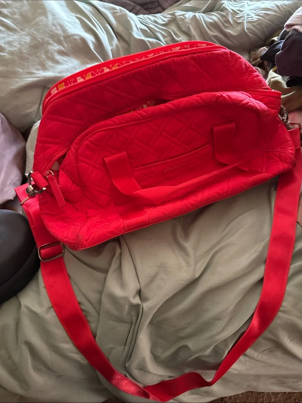 Vera Bradley Quilted Tote in Bright Red